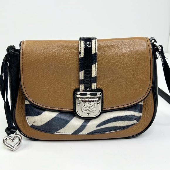 BRIGHTON WOMEN’S DIVA LOVE PASSION GLAM CROSSBODY BAG ZEBRA PRINT PURSE - Picture 1 of 15